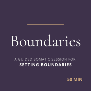 A 50-minute guided somatic session for setting boundaries and speaking up, healing the wounds that made self-expression feel unsafe, at their root.