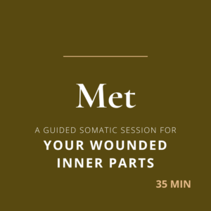 A guided somatic session for healing your wounded inner parts, the parts that carry fear and unmet needs, and offering what was missing then.