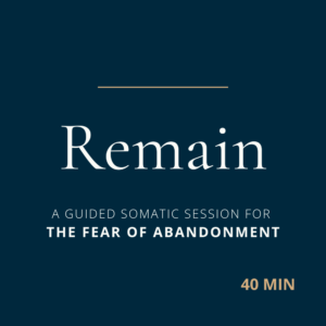 A 40-minute guided somatic session for fear of abandonment, tracing the wound back to where it formed and working with what drives so much from underneath.