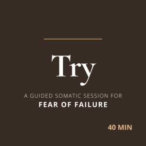 A 40-minute guided somatic session for fear of failure, tracing what failure came to mean in your system, and working with it at its root.