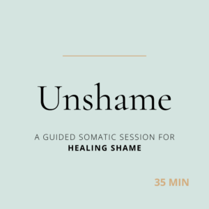 A full 35-minute somatic session for healing shame — tracing it back to where it first formed, and working with the parts of you that learned to hide.