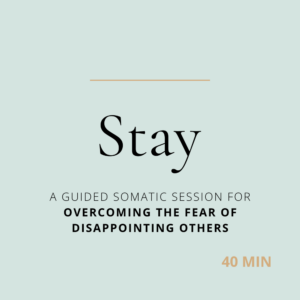 A guided somatic session to help you stay present when fear of disappointing others gets activated, and build emotional tolerance to stop people pleasing.