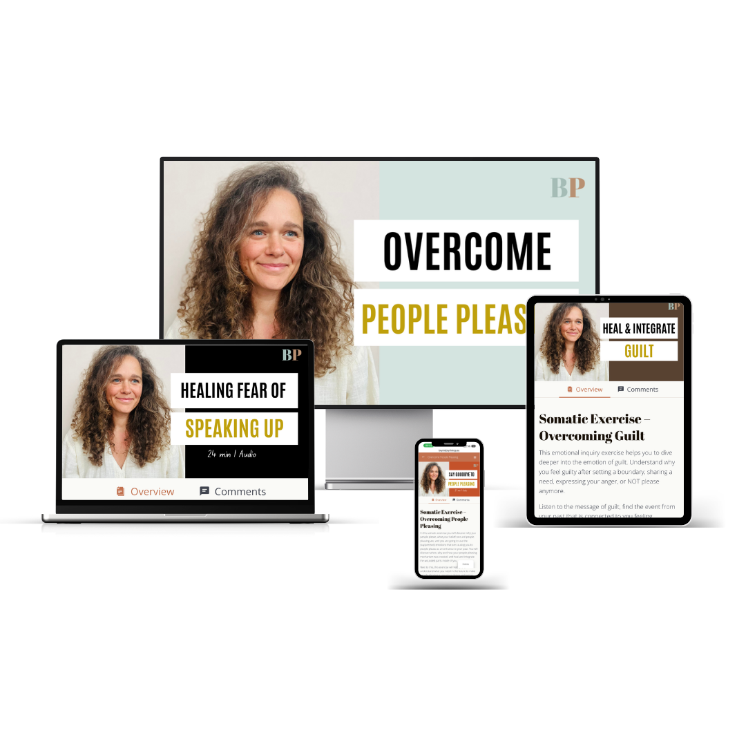 A complete somatic journey for women who are done abandoning themselves. 8 guided sessions that take you to the nervous system level where people pleasing actually lives.